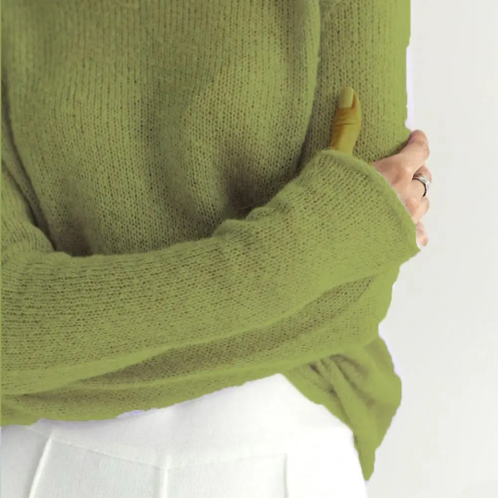 Fashion Knitted Chic Bottom Sweaters Hollow Out Casual Turtleneck Pullover Soft Base Style Pullovers Travel Wear