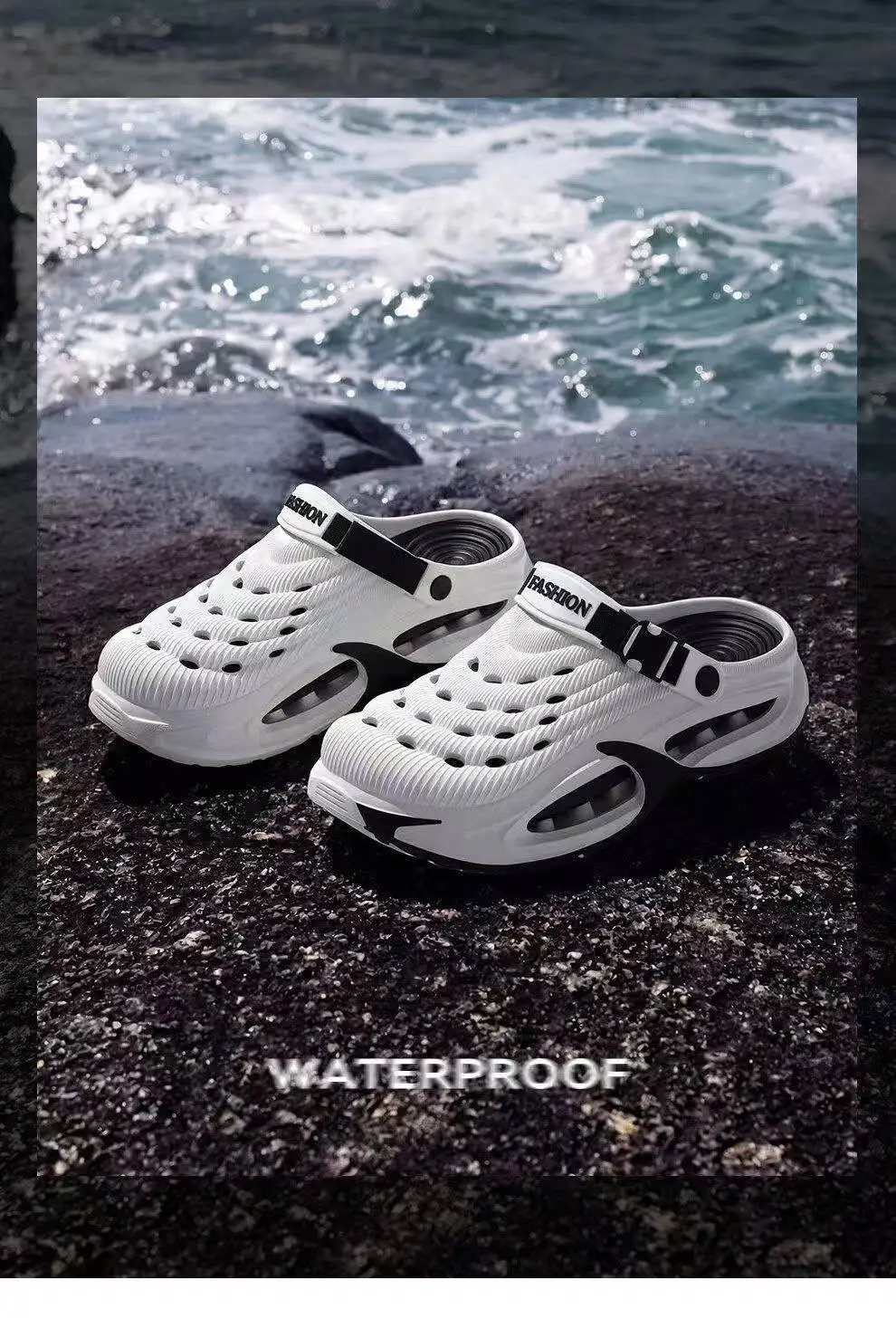 Men's Summer Outdoor Sports Toe-Toe Slippers, Thick-Soled Sandals for Wading in the Water and Beach