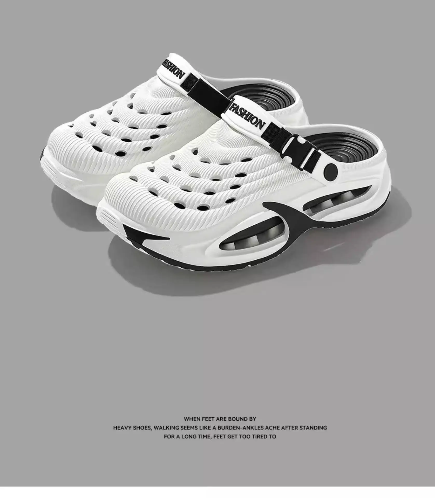 Men's Summer Outdoor Sports Toe-Toe Slippers, Thick-Soled Sandals for Wading in the Water and Beach