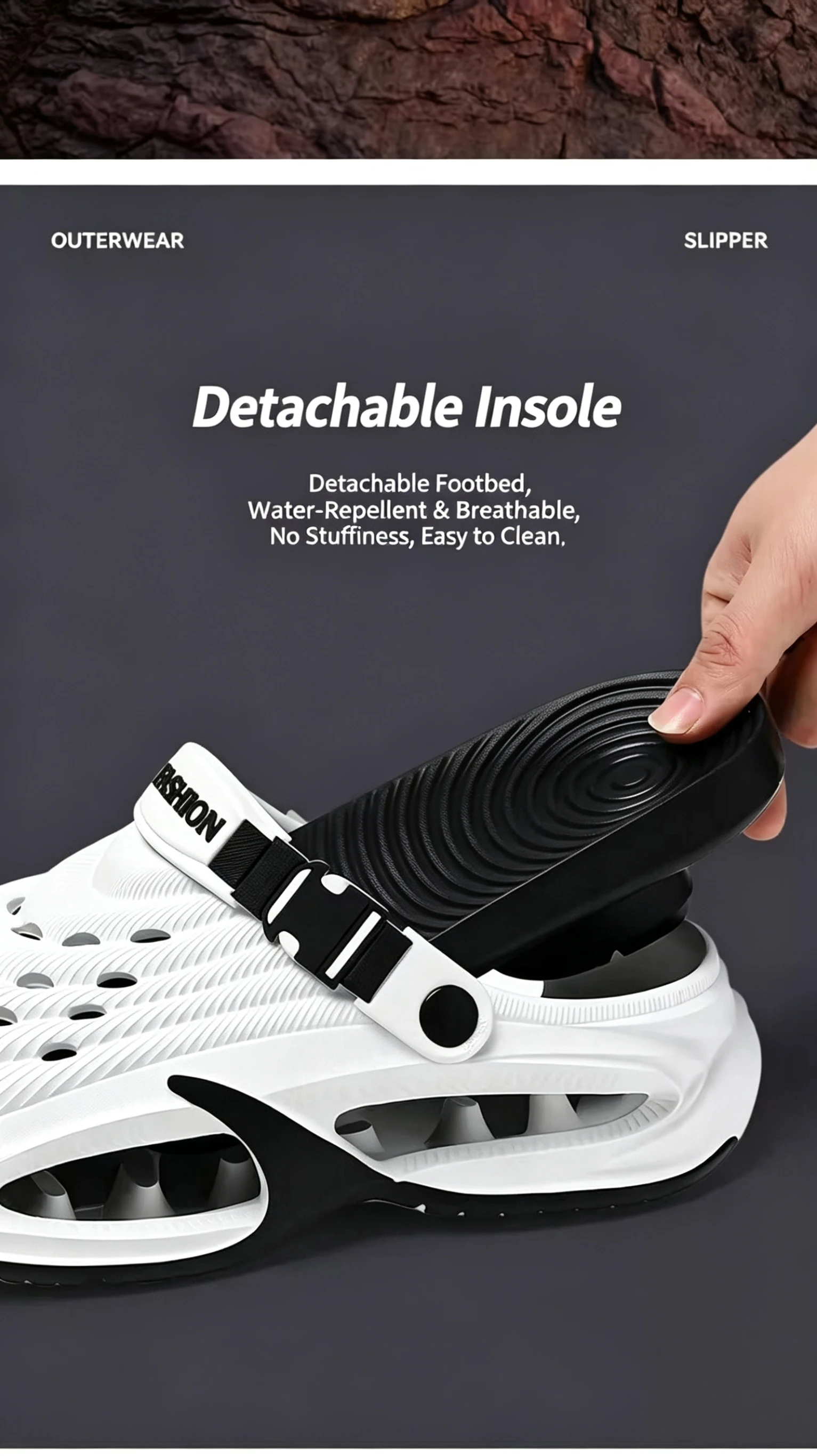 Men's Summer Outdoor Sports Toe-Toe Slippers, Thick-Soled Sandals for Wading in the Water and Beach