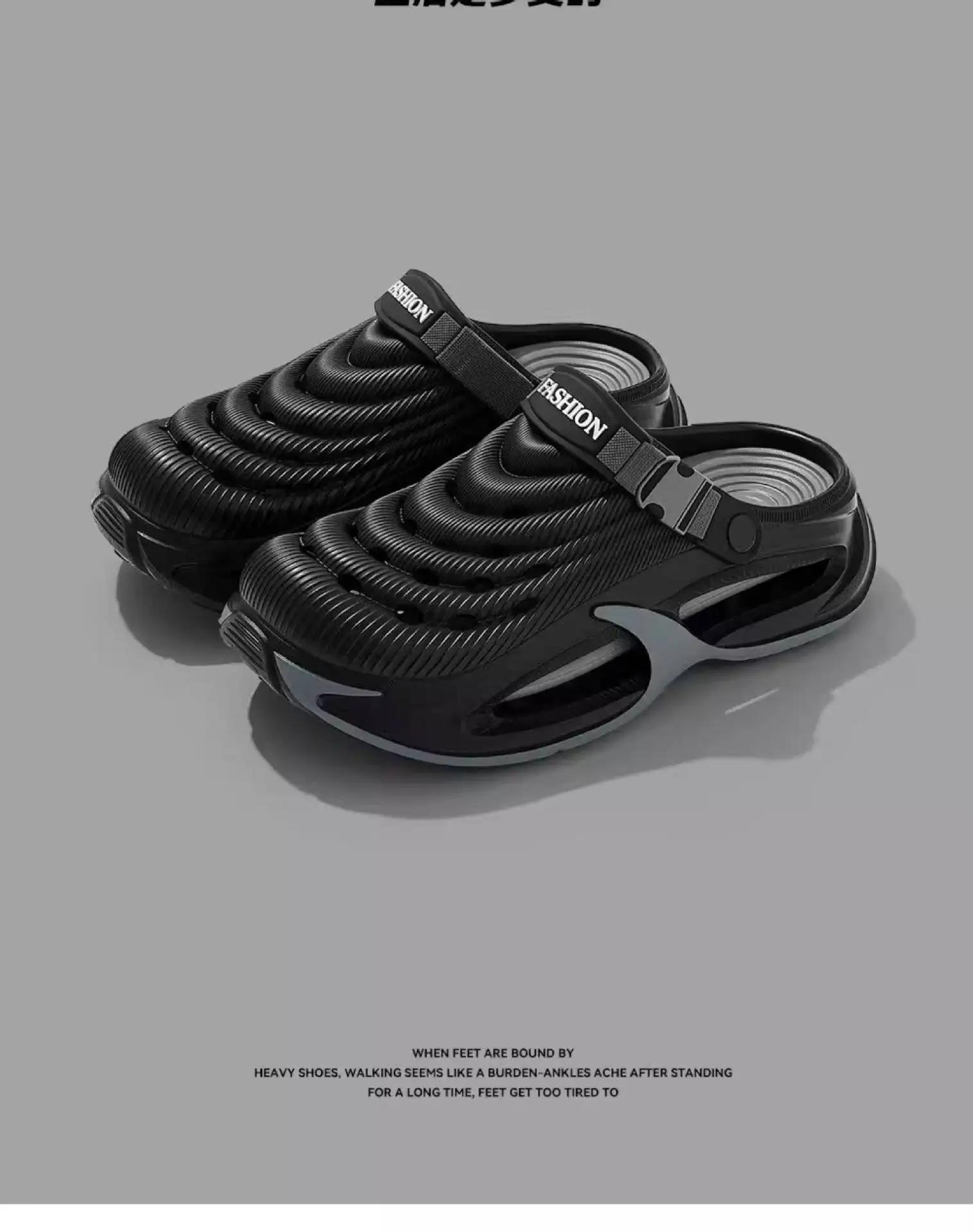 Men's Summer Outdoor Sports Toe-Toe Slippers, Thick-Soled Sandals for Wading in the Water and Beach
