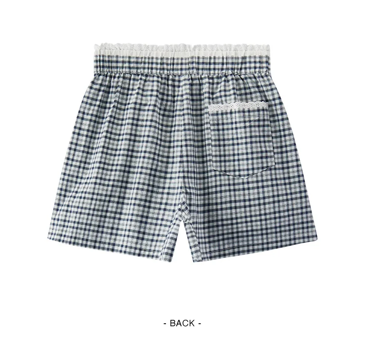Semir Women Shorts Patchwork Lace Plaid Loose Shorts 2026 Summer Fashion Urban Casual Daily