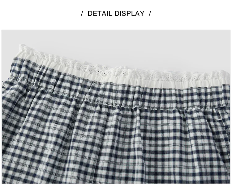 Semir Women Shorts Patchwork Lace Plaid Loose Shorts 2026 Summer Fashion Urban Casual Daily