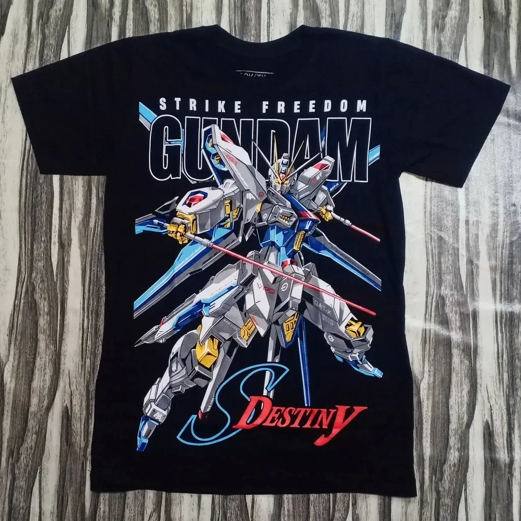 Mobile Suit Gundam Anime THE WITCH OF MERCURY STRIKE FREEDOM F90 Printed T-shirt Men's and Women's T-shirt Men's Top 2026 Summer