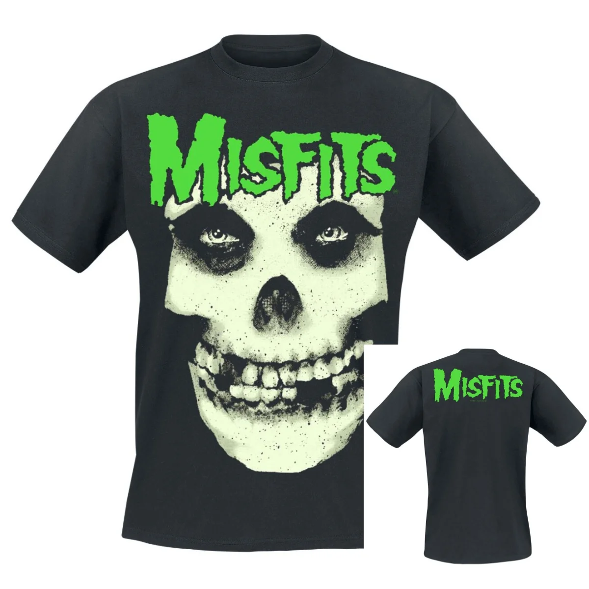 Splat Art Glow in The Dark Misfits T-Shirt Men Women Metal Rock Band Graphic Tee 100% Cotton Summer Streetwear Top