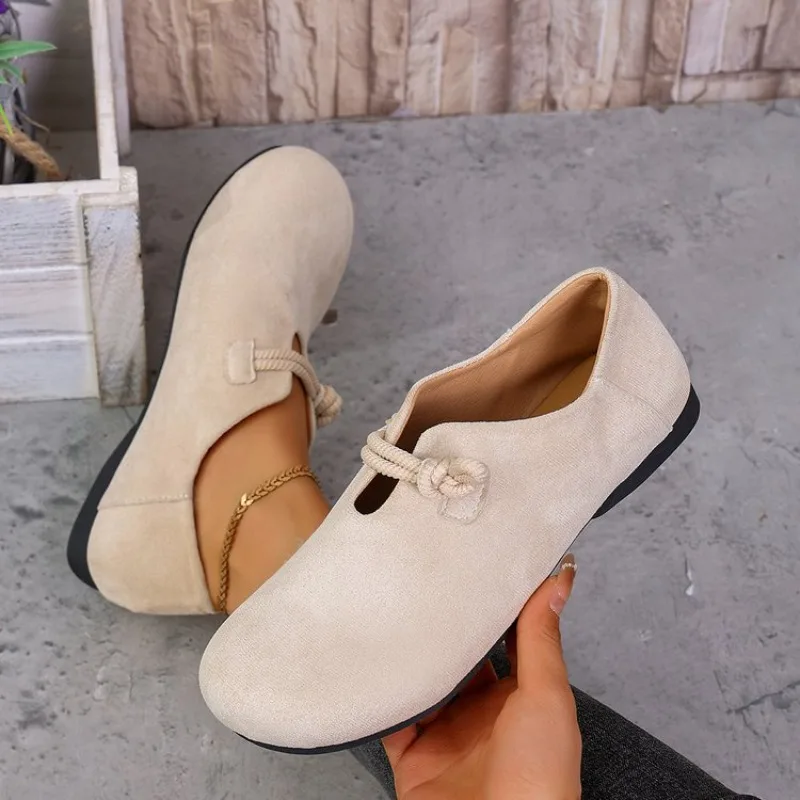 Retro Flat Shoes New Design Shallow Loafers Women's Casual and Comfortable Solid Color Women's Shoes