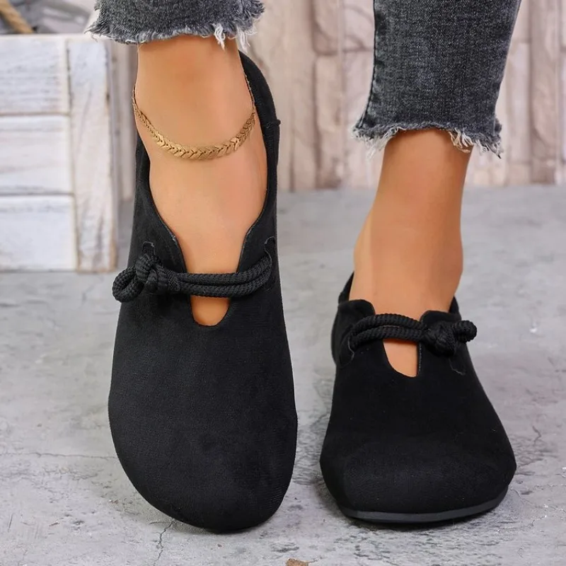 Retro Flat Shoes New Design Shallow Loafers Women's Casual and Comfortable Solid Color Women's Shoes