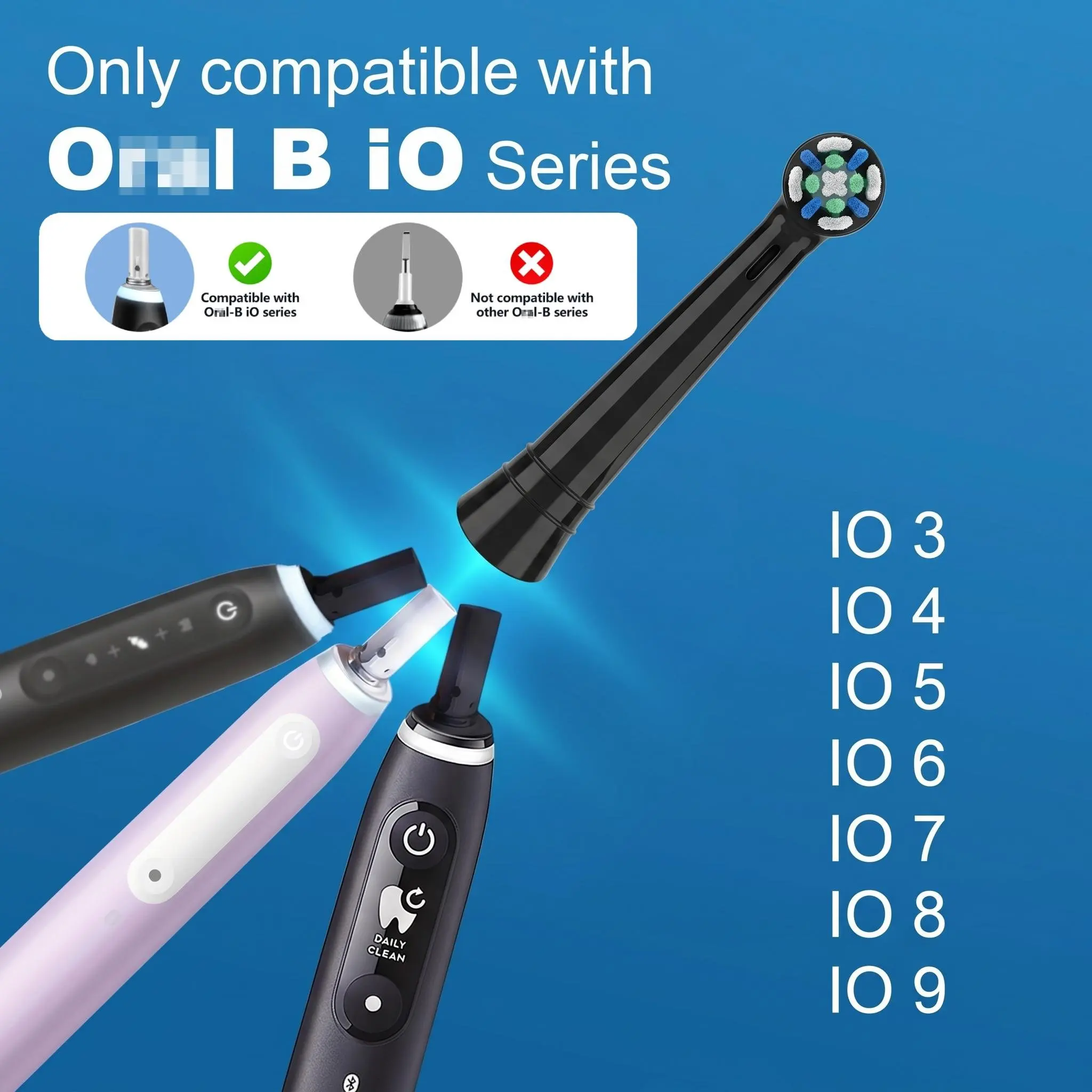 8Pcs/4Pcs Electric Toothbrush Replacement Heads Compatible with Oral IO Series Compatible with OLB