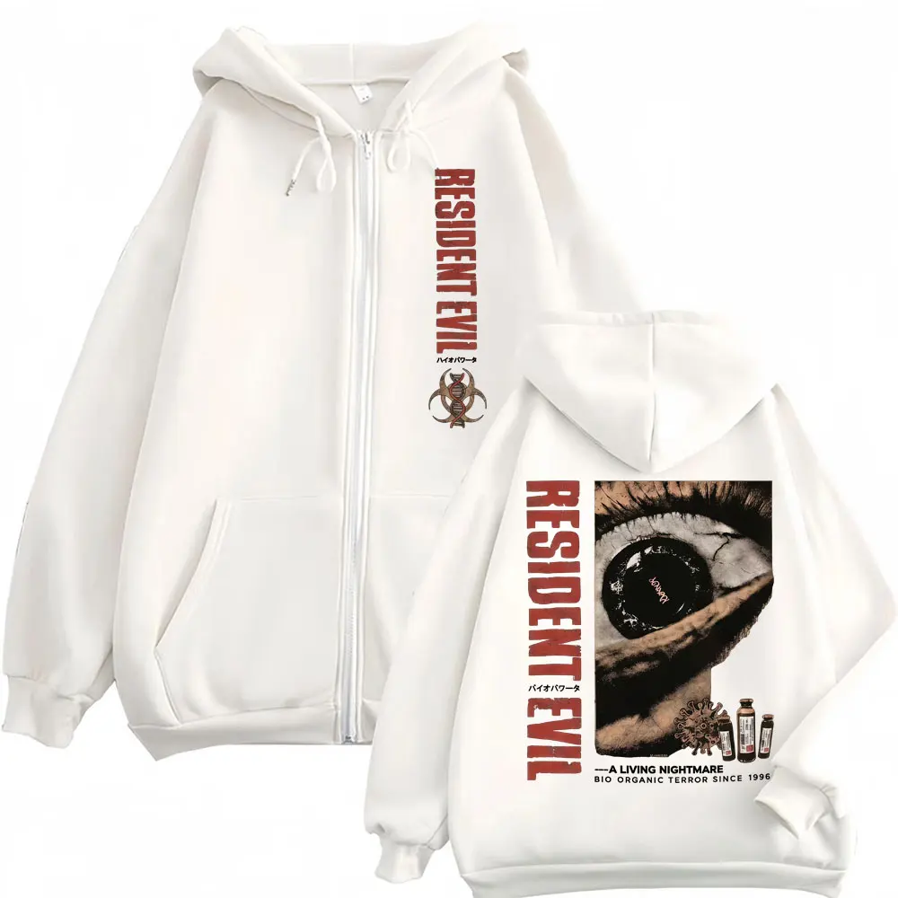 Resident Evil Requiemm Anime Zip Up Hoodies Men's Clothing Gothic High Street Zipper Hoodie Casual Long Sleeve Jacket Sweatshirt