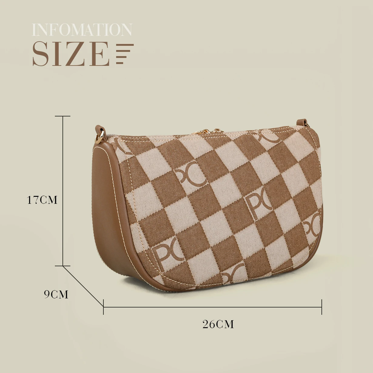 PG Handbag 2026 New Shoulder Crossbody Bag Light Luxury High-end Fashionable Versatile Women's Bag