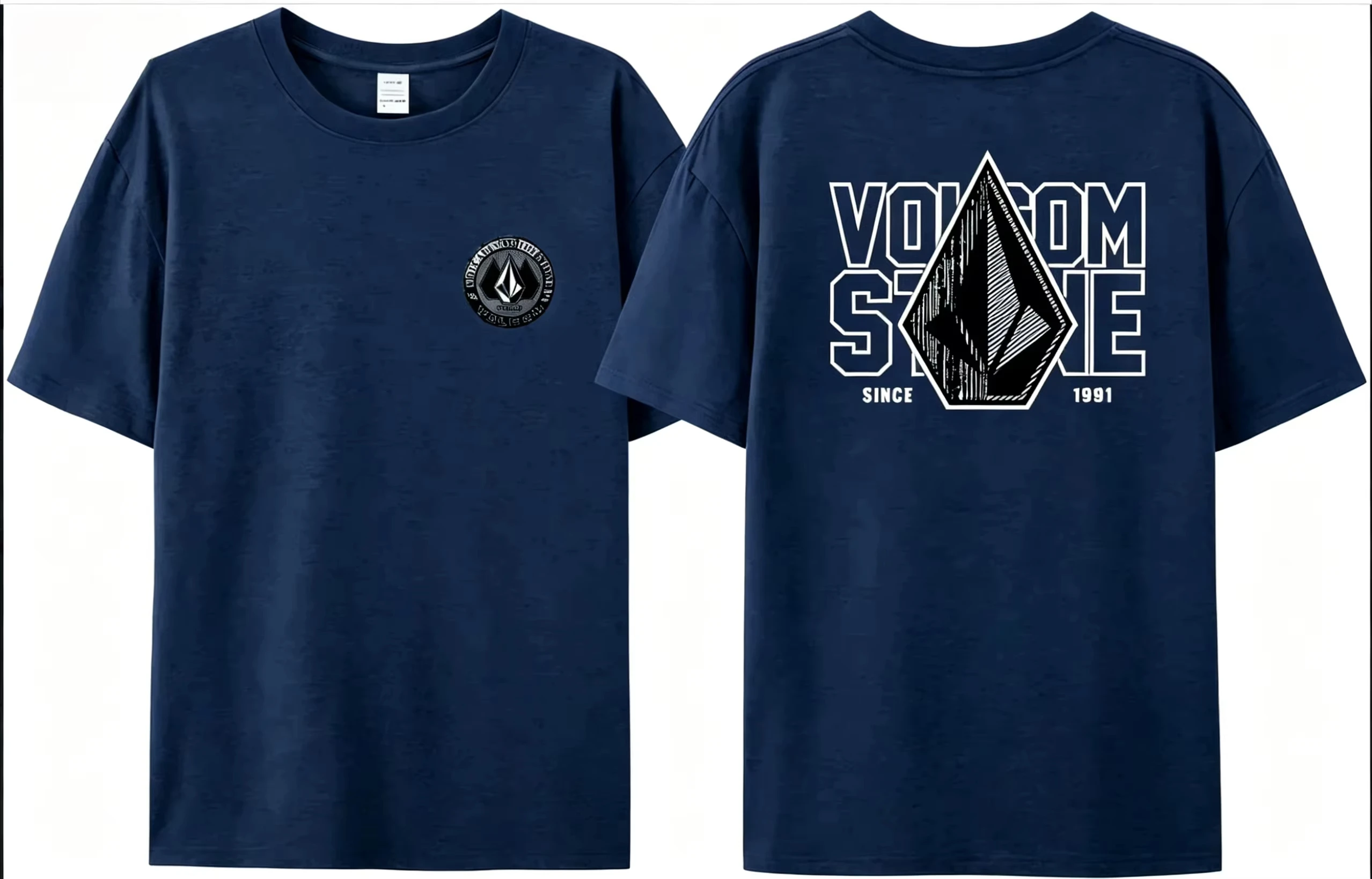 2026 Summer Volcom Obsidian T-shirt Woman Man Clothes Cotton Short Sleeve Tops Summer Tees Fashion High Quality