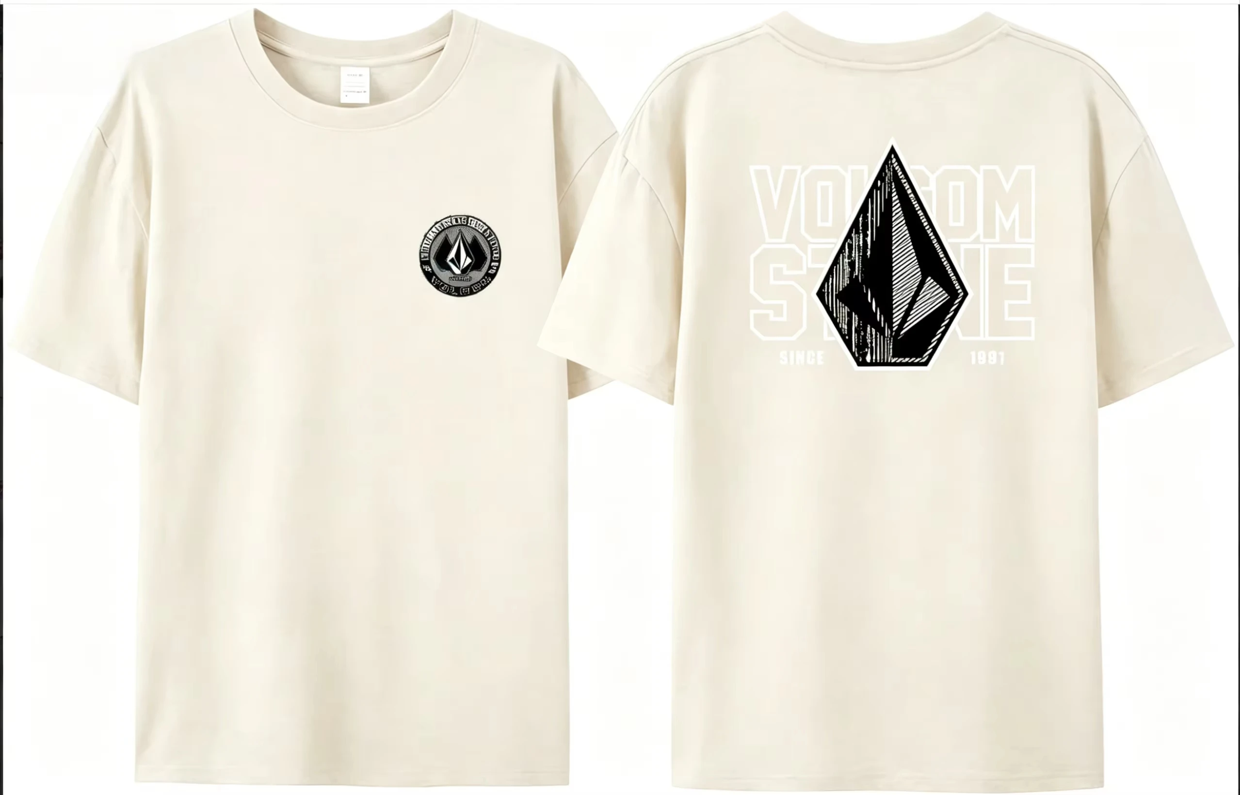 2026 Summer Volcom Obsidian T-shirt Woman Man Clothes Cotton Short Sleeve Tops Summer Tees Fashion High Quality