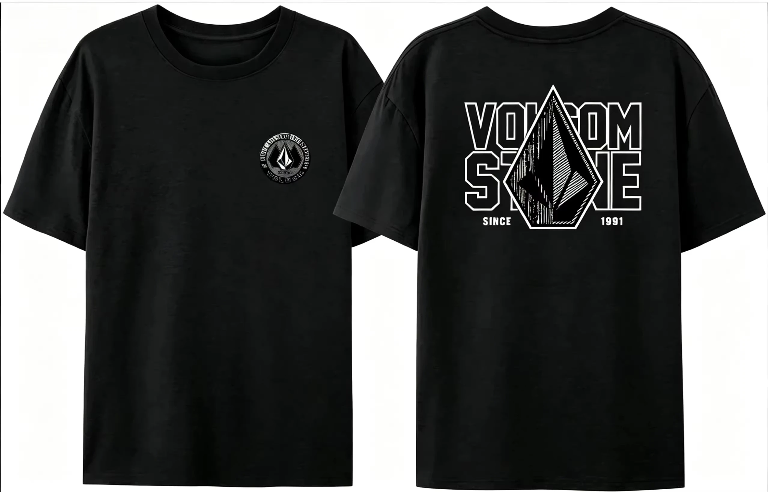 2026 Summer Volcom Obsidian T-shirt Woman Man Clothes Cotton Short Sleeve Tops Summer Tees Fashion High Quality