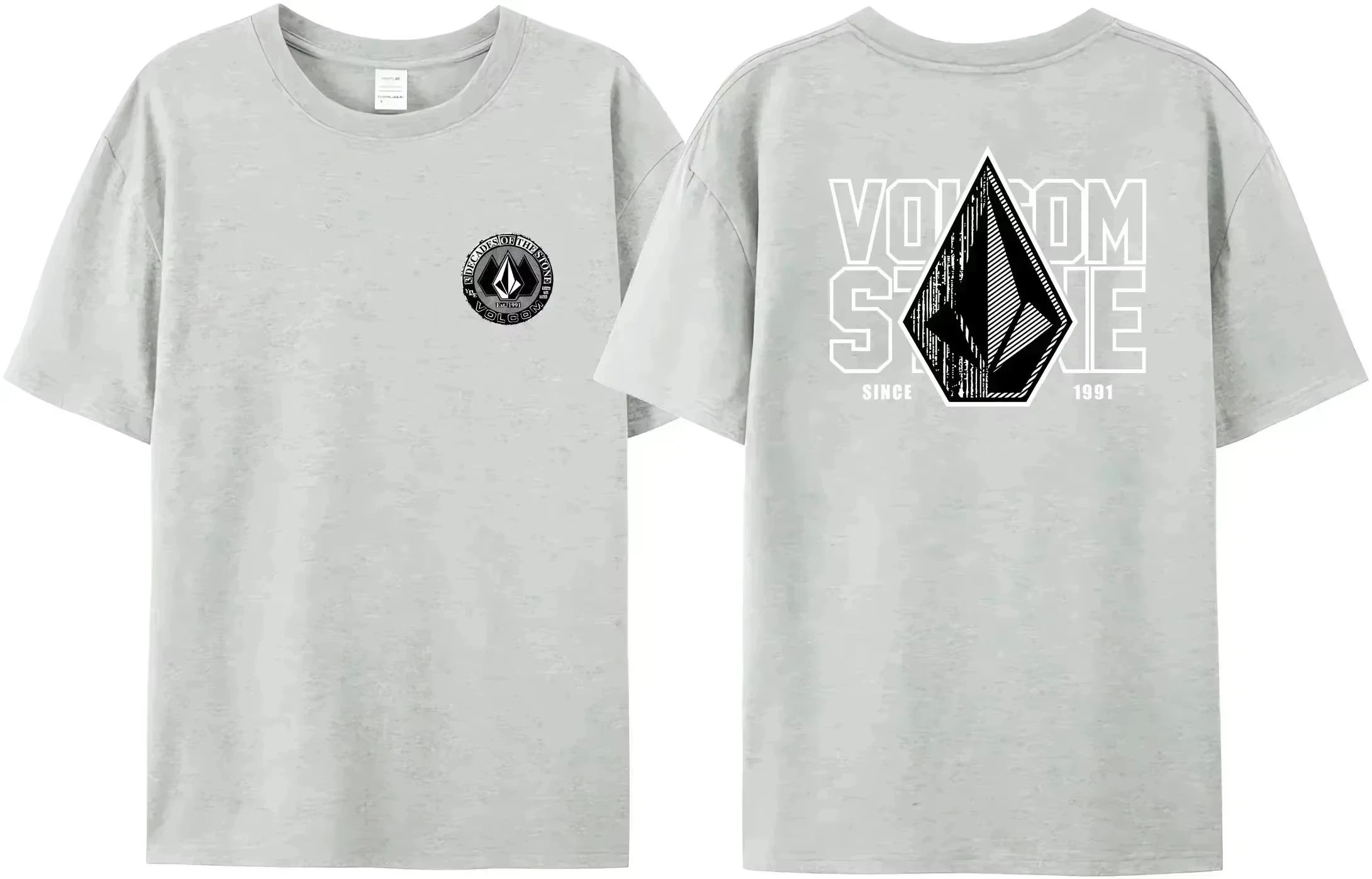 2026 Summer Volcom Obsidian T-shirt Woman Man Clothes Cotton Short Sleeve Tops Summer Tees Fashion High Quality