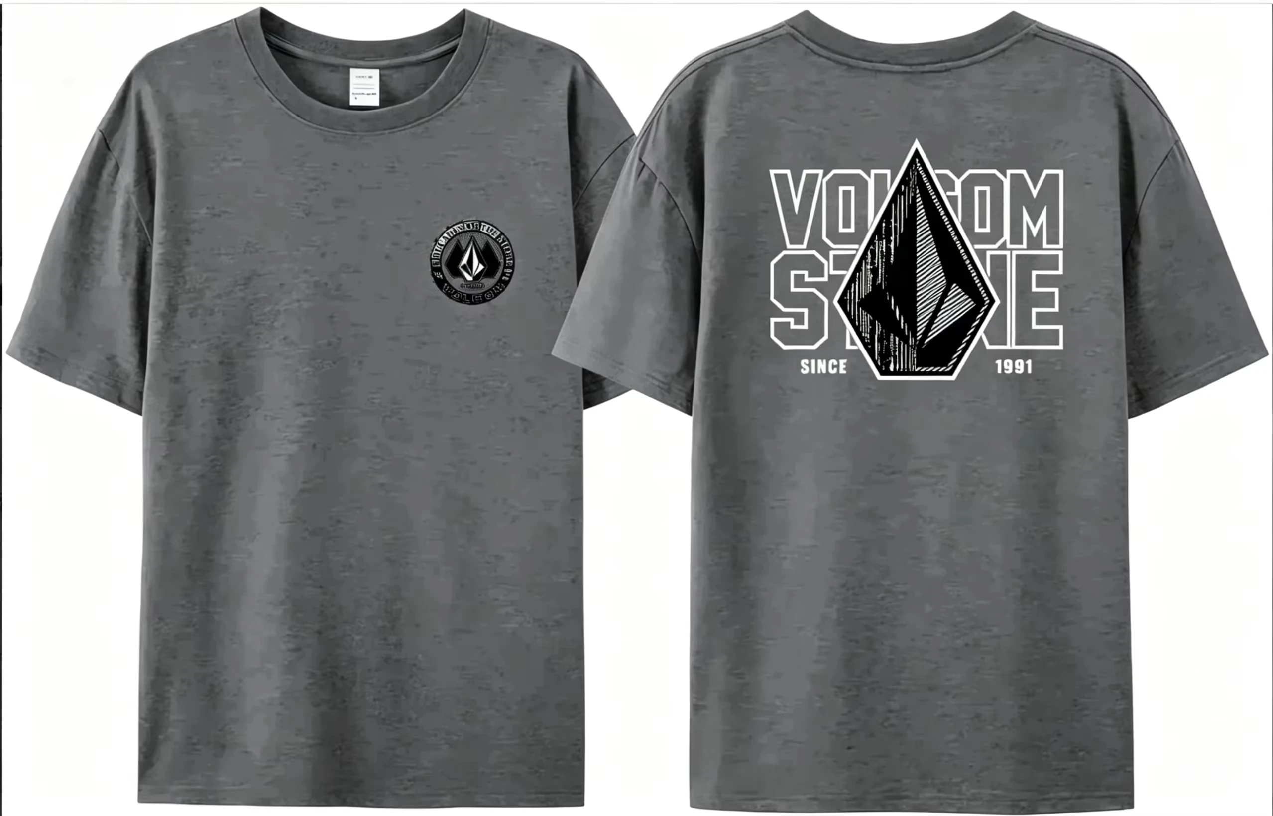 2026 Summer Volcom Obsidian T-shirt Woman Man Clothes Cotton Short Sleeve Tops Summer Tees Fashion High Quality