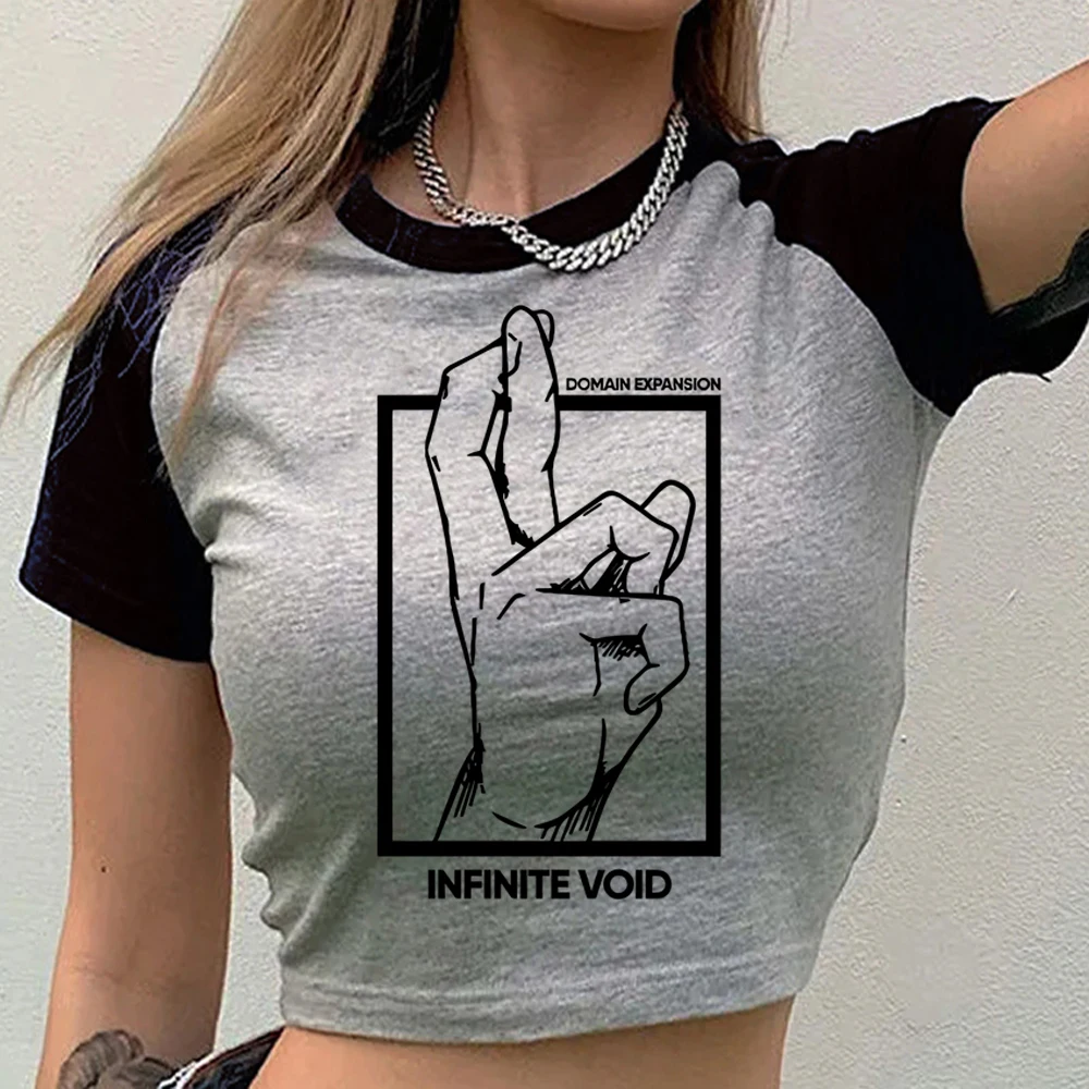 Jujutsu Kaisen crop top women scene vintage graphic clearance sales harajuku top tees japanese anime summer gothic manga