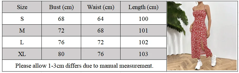 Women's Casual Dresses Daisy Floral Print Spaghetti Strap Midi Dress Square Neck Bodycon Split Summer Dress Beach Party Sundress