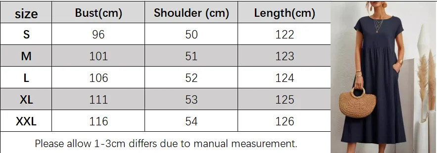 Dresses for Women  Cotton Linen Midi Casual  Short Sleeve Loose A-Line Sundress with Pockets  Solid Color Oversized Long Dress