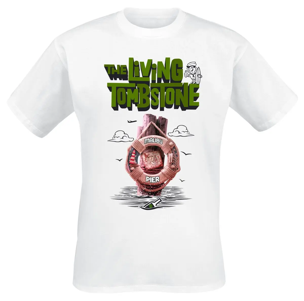 Grandient Skull The Living Tombstone Band T-Shirt Cotton Graphic Tee Men Women Summer Streetwear Top