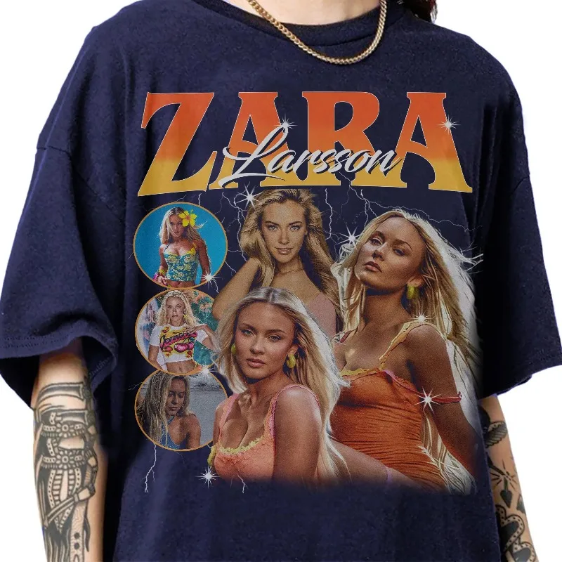 Limited Zara Larsson 90s Bootleg Vintage T-Shirt, Summer unisex Loose and Breathable T-shirt Top