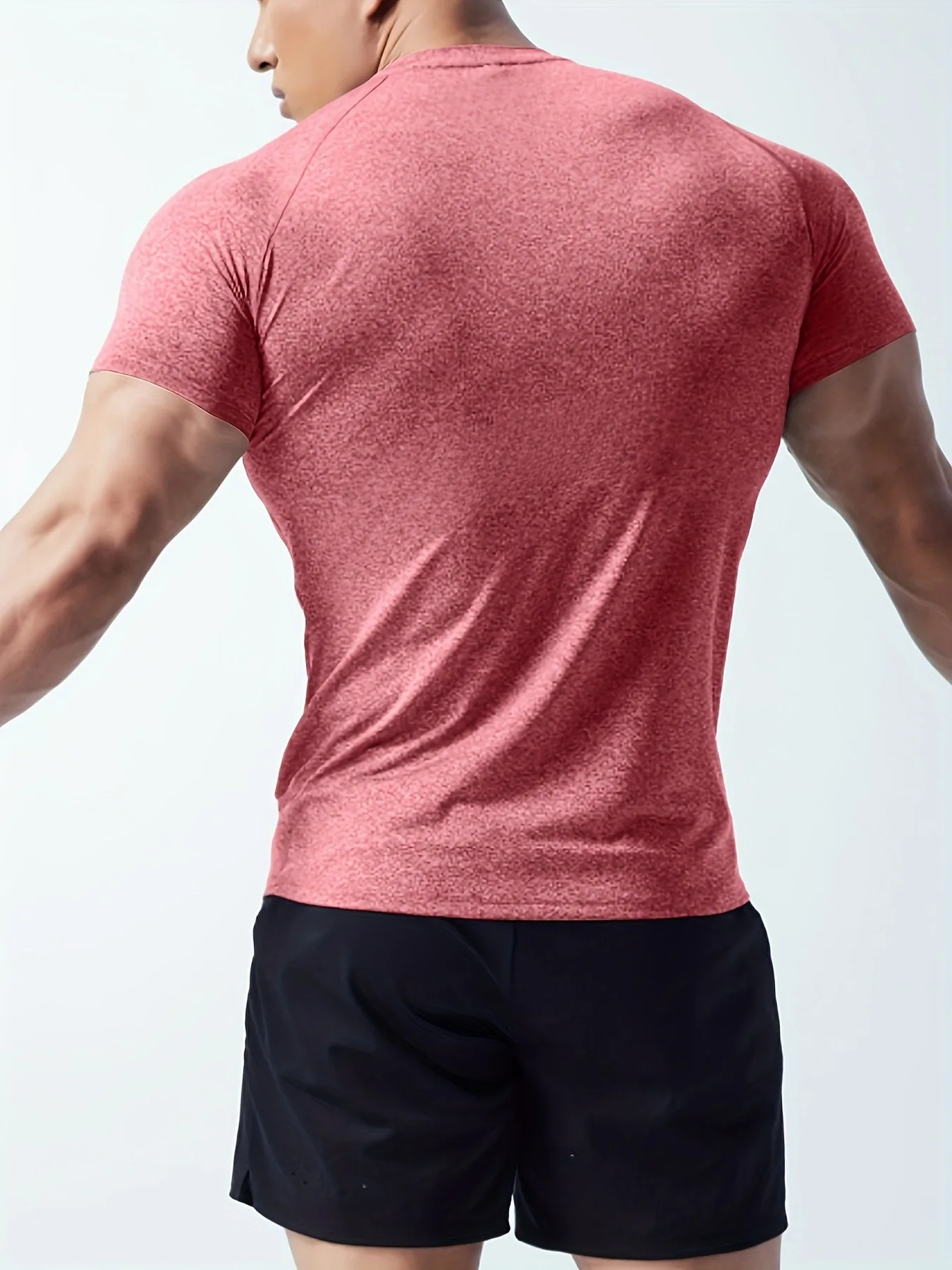 Man T Shirt Men Fitness T-shirt Exercise Short-Sleeved Men's Running Tees Gym Training Stretch Tops Summer Sports Tshirt