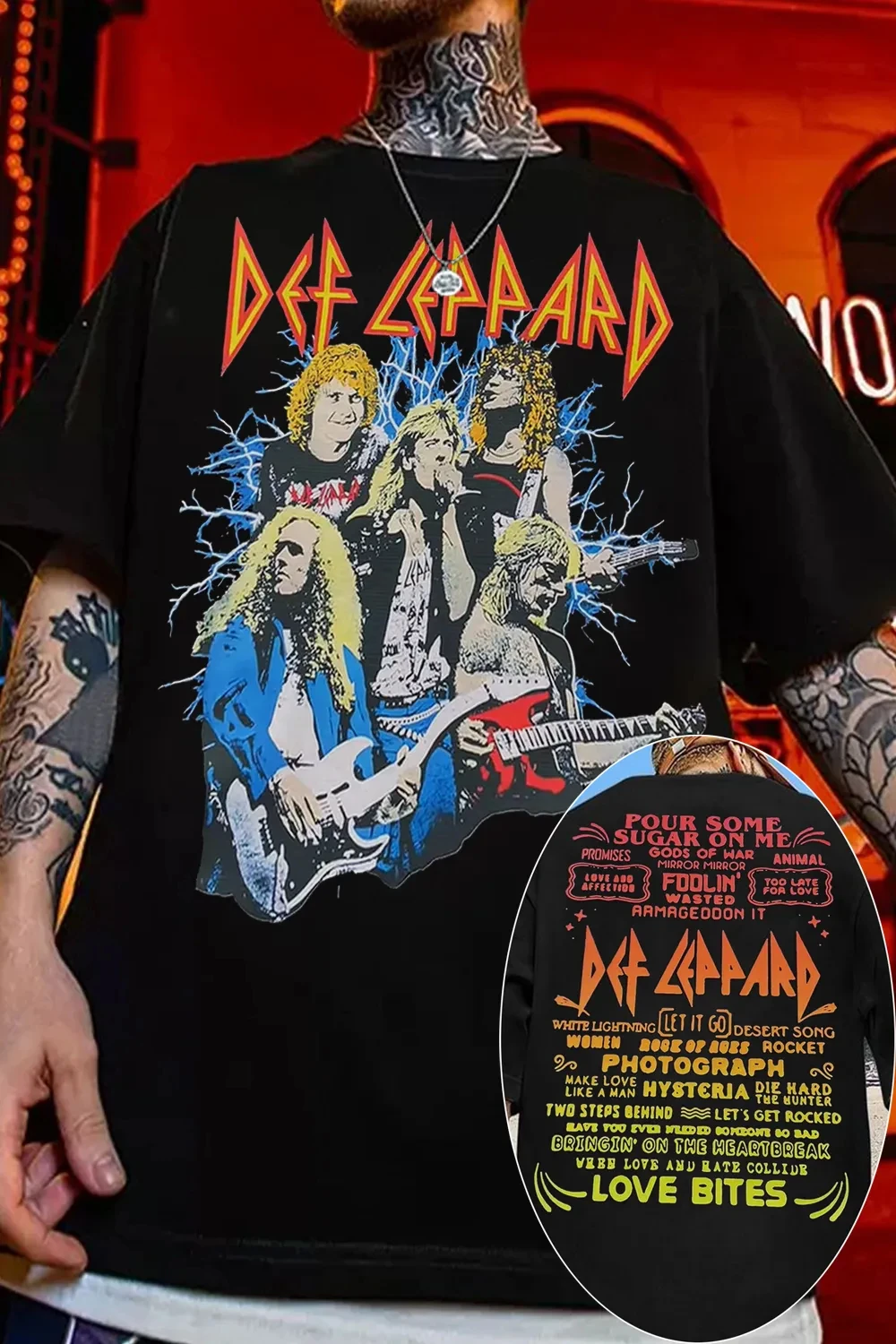 Def Leppard Band TShirt Mens Womens Cotton Tees Summer Casual Short Sleeve Round Neck Clothing Loose Trend Unisex Tee