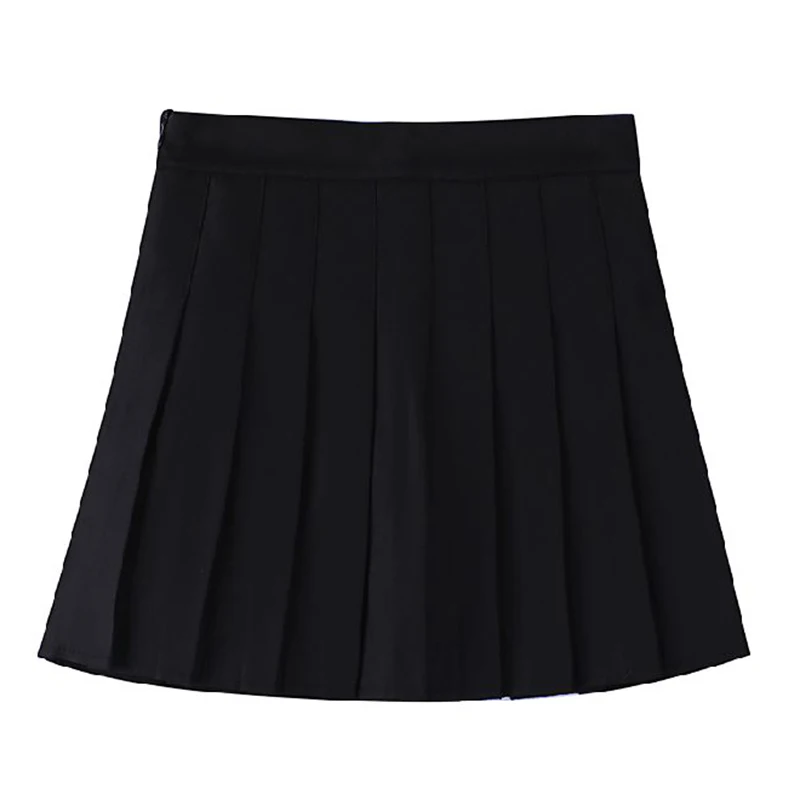 Hot Sale Summer Classic Korean Girls Mini Skirts Lady High Waist Thin A-line Pleated Skirts Women Fashion Solid JK Skirts