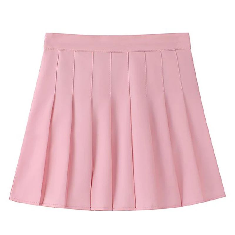 Hot Sale Summer Classic Korean Girls Mini Skirts Lady High Waist Thin A-line Pleated Skirts Women Fashion Solid JK Skirts