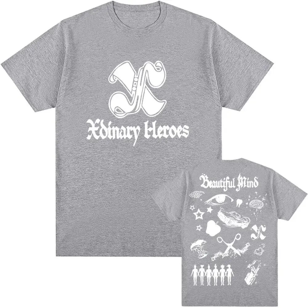 Y2k Fashion Top 2026 Beautiful Mind Xdinary Heroes Korean Boys' Band Short Sleeve Graphic Print T Shirt Summer New Tops Unisex