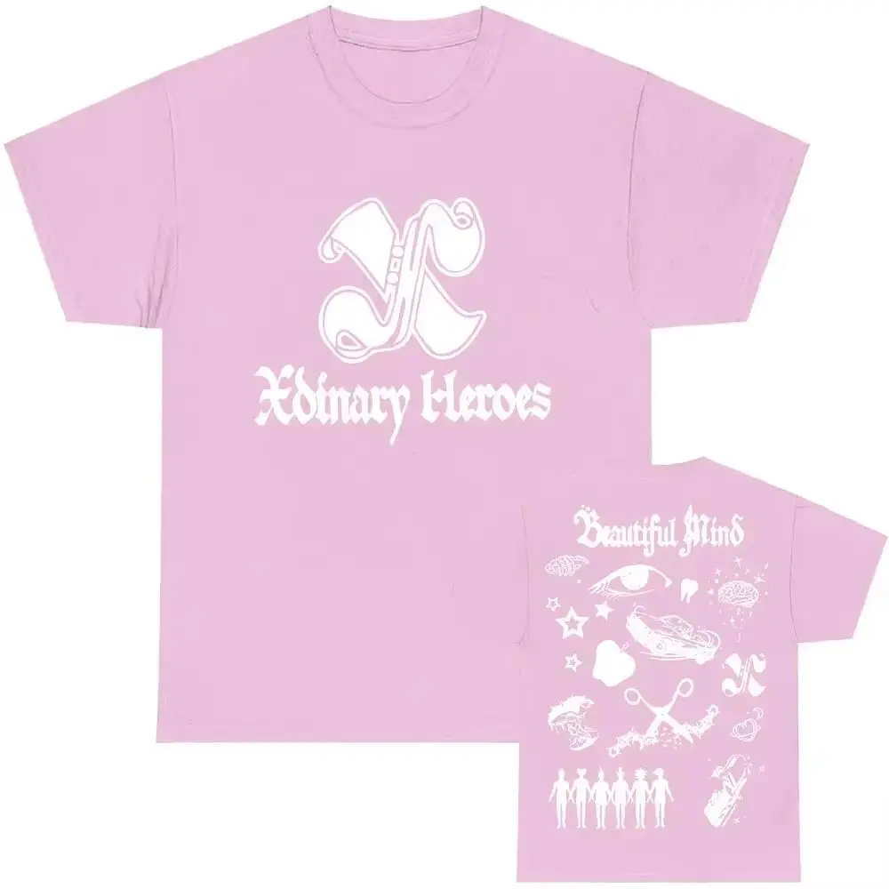 Y2k Fashion Top 2026 Beautiful Mind Xdinary Heroes Korean Boys' Band Short Sleeve Graphic Print T Shirt Summer New Tops Unisex