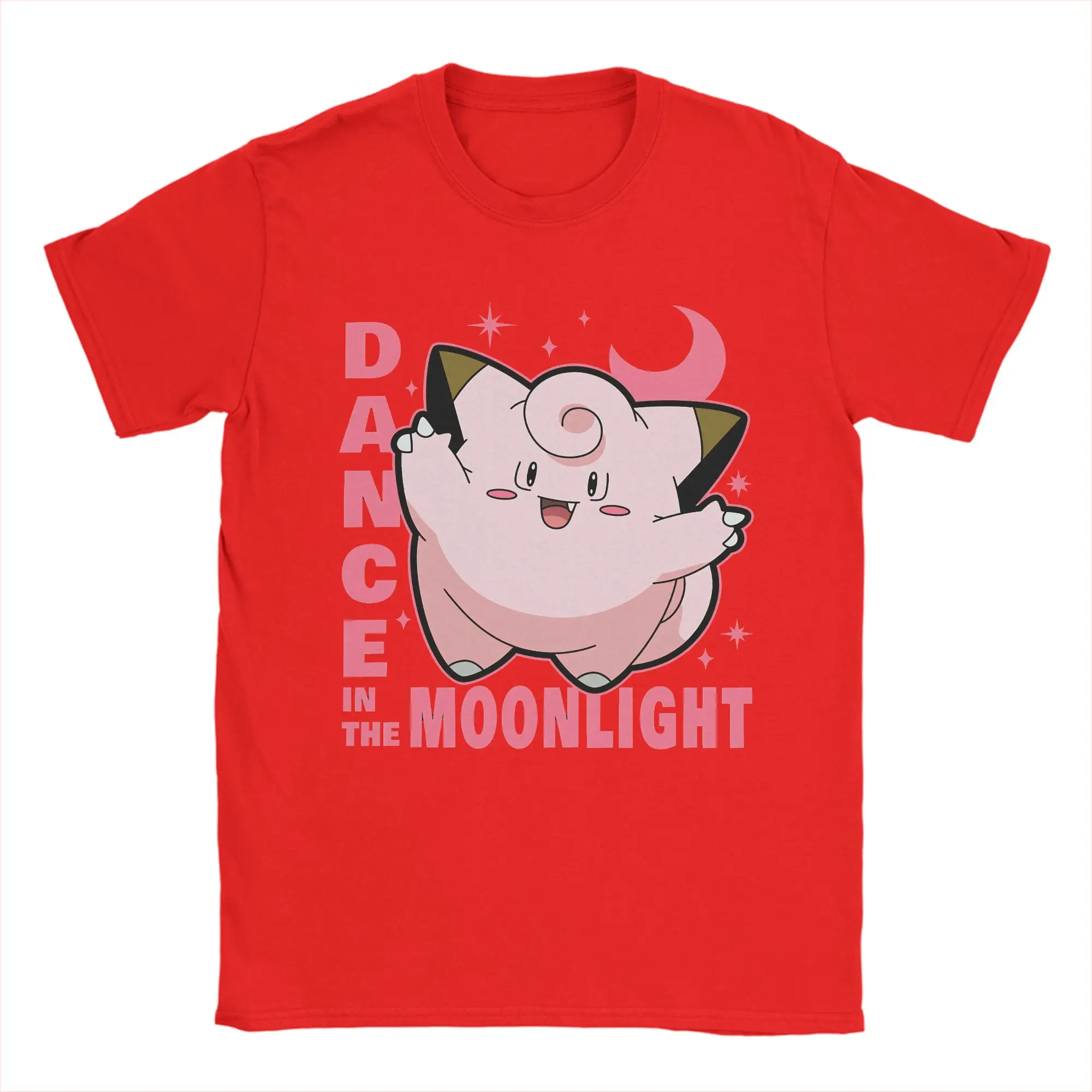 Pokemon Clefairy Dance in The Moonlight Printed T-shirt Summer New Men's and Women's Trendy Large Loose Casual Y2K Short Sleeve