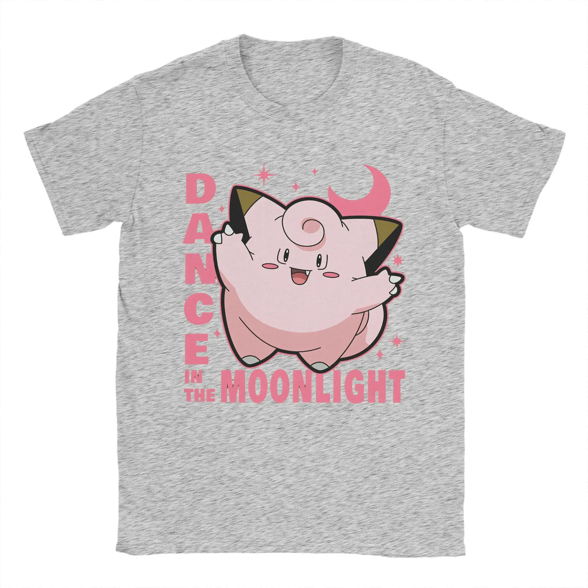 Pokemon Clefairy Dance in The Moonlight Printed T-shirt Summer New Men's and Women's Trendy Large Loose Casual Y2K Short Sleeve