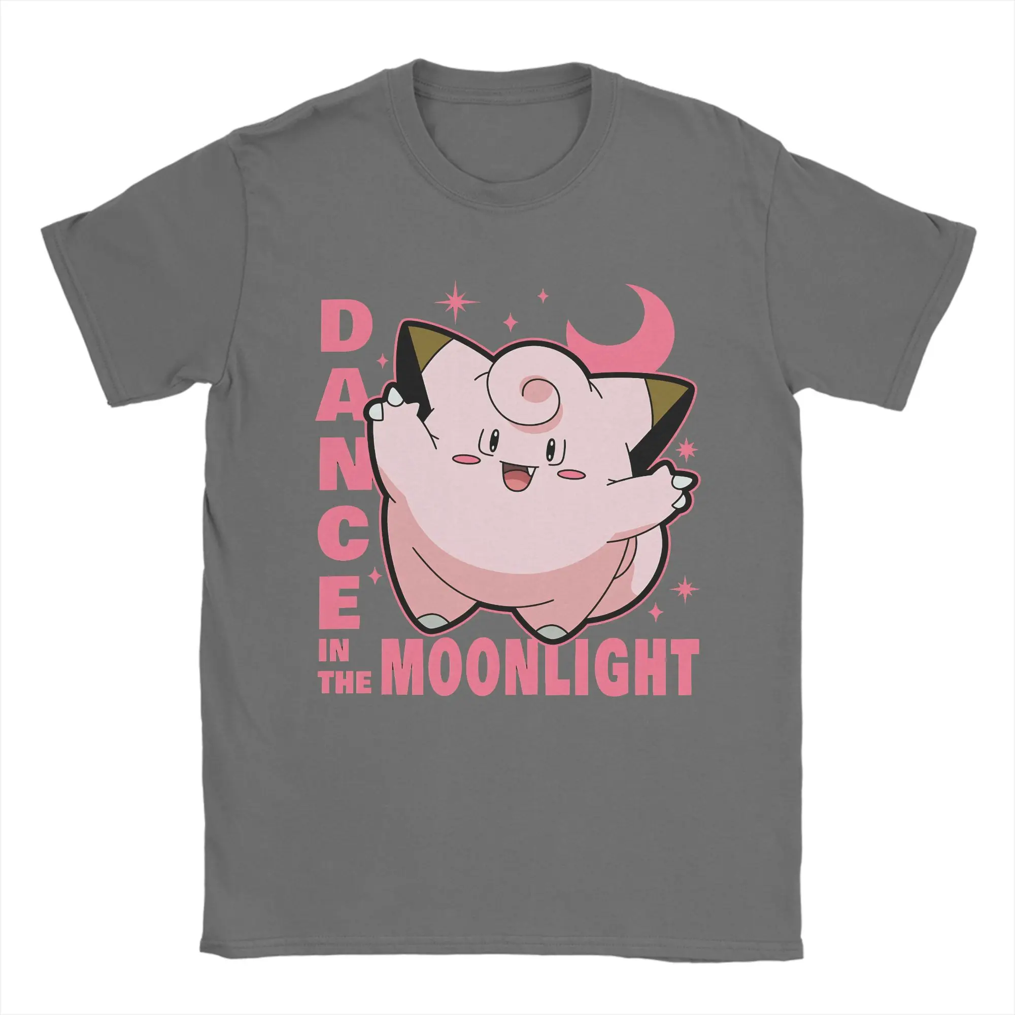 Pokemon Clefairy Dance in The Moonlight Printed T-shirt Summer New Men's and Women's Trendy Large Loose Casual Y2K Short Sleeve