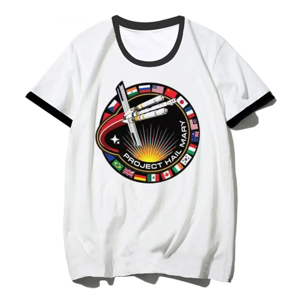 Project Hail Mary Ringer Tees Mission Patch Sci Fi Novel Fan Tshirt Retro Space Graphic Tee Ryan Gosling Wear Fans Men's T-shirt