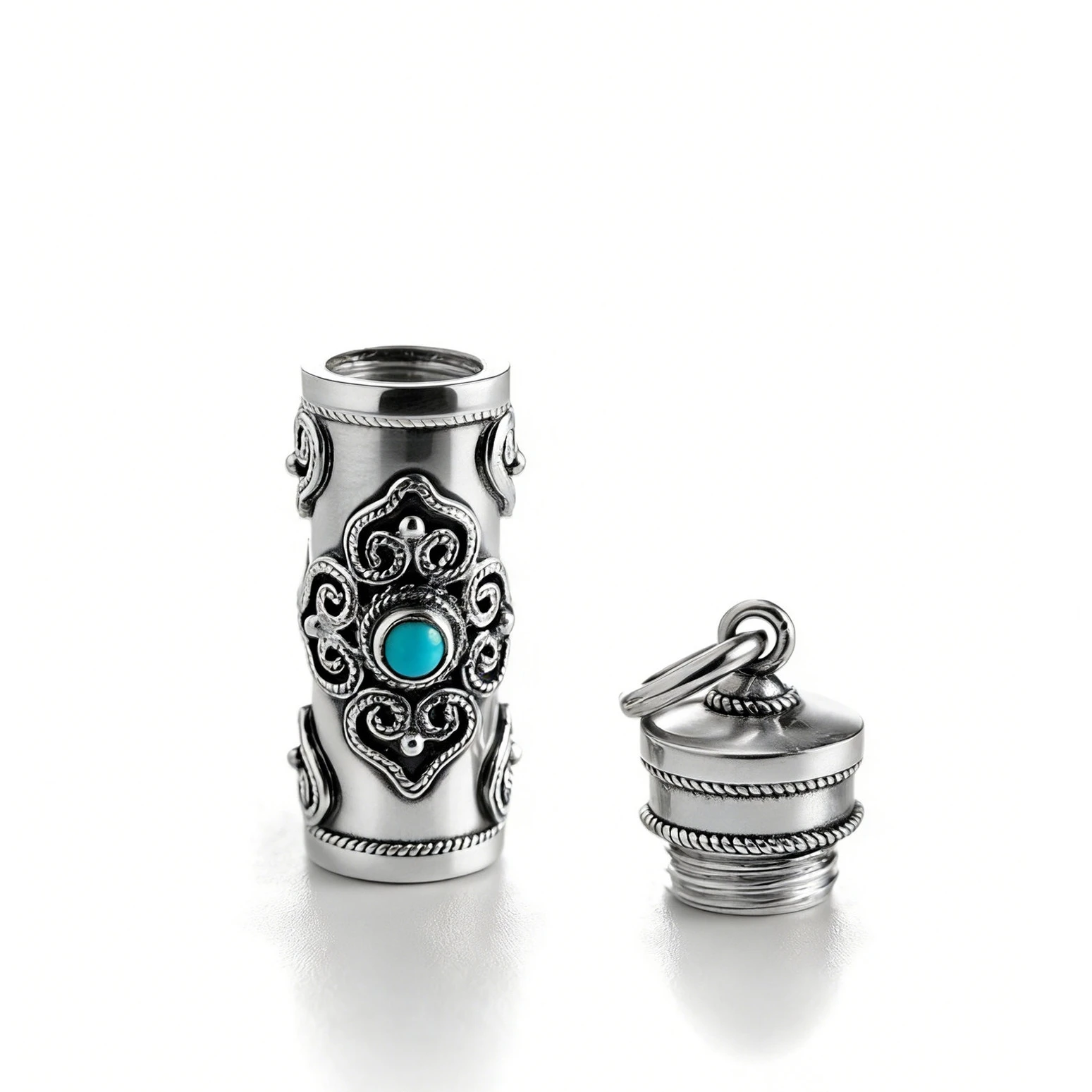 Ethnic Style Relief Vajra Pestle Necklace For Men Jewelry Blessing Gau Buddhist Scripture Box Pendant Male Choker Accessories