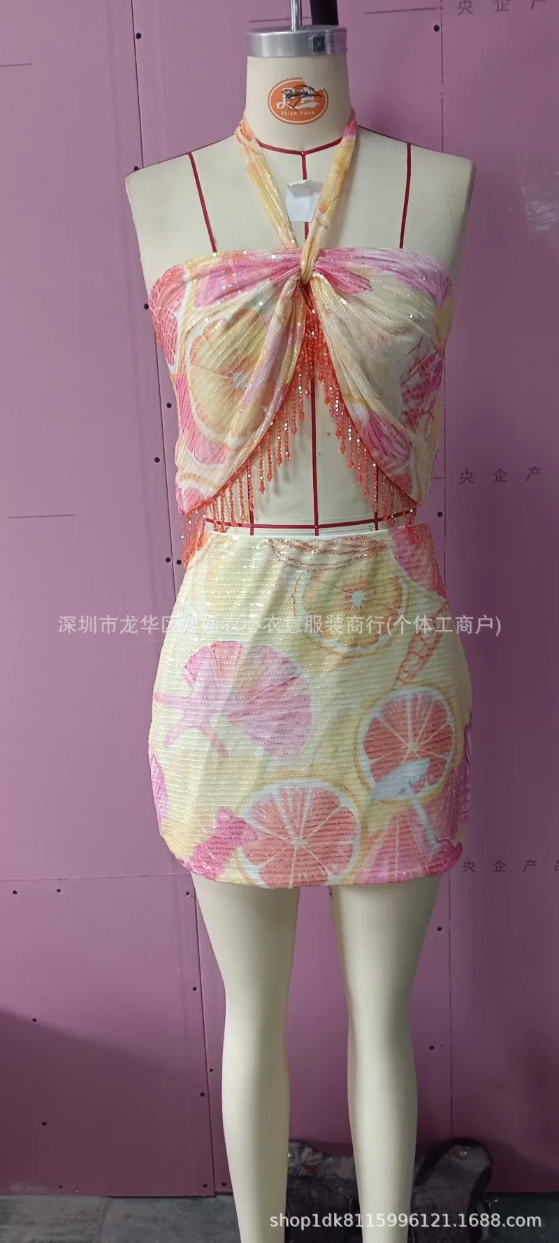 Sexy Tassel Tank Skirt Women Set Fashion Halter Sleeveless Crop Top Mini Slim Hip Package Skirts 2026 Spring Summer Lady Suit 