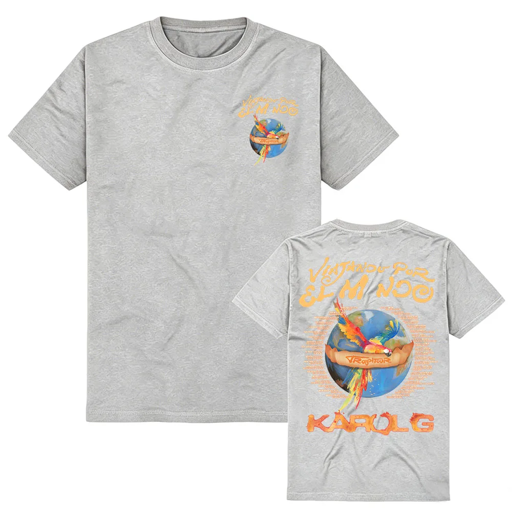 KAROL G VIAJANDO POR EL MUNDO TROP TOUR 2026 T-shirt Summer Cotton Short Sleeve Female Tshirts Graphic Merch Unisex Streetwear