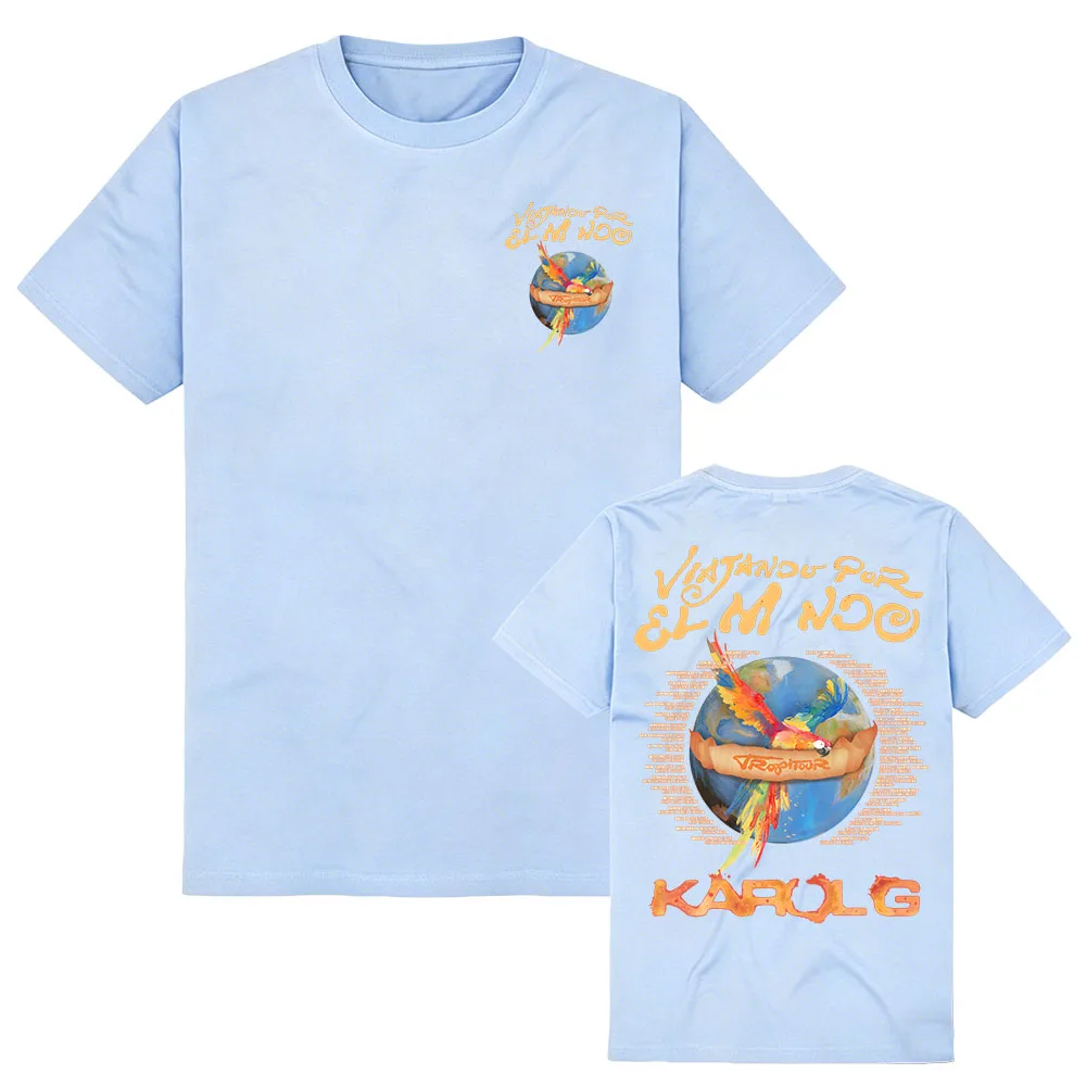 KAROL G VIAJANDO POR EL MUNDO TROP TOUR 2026 T-shirt Summer Cotton Short Sleeve Female Tshirts Graphic Merch Unisex Streetwear