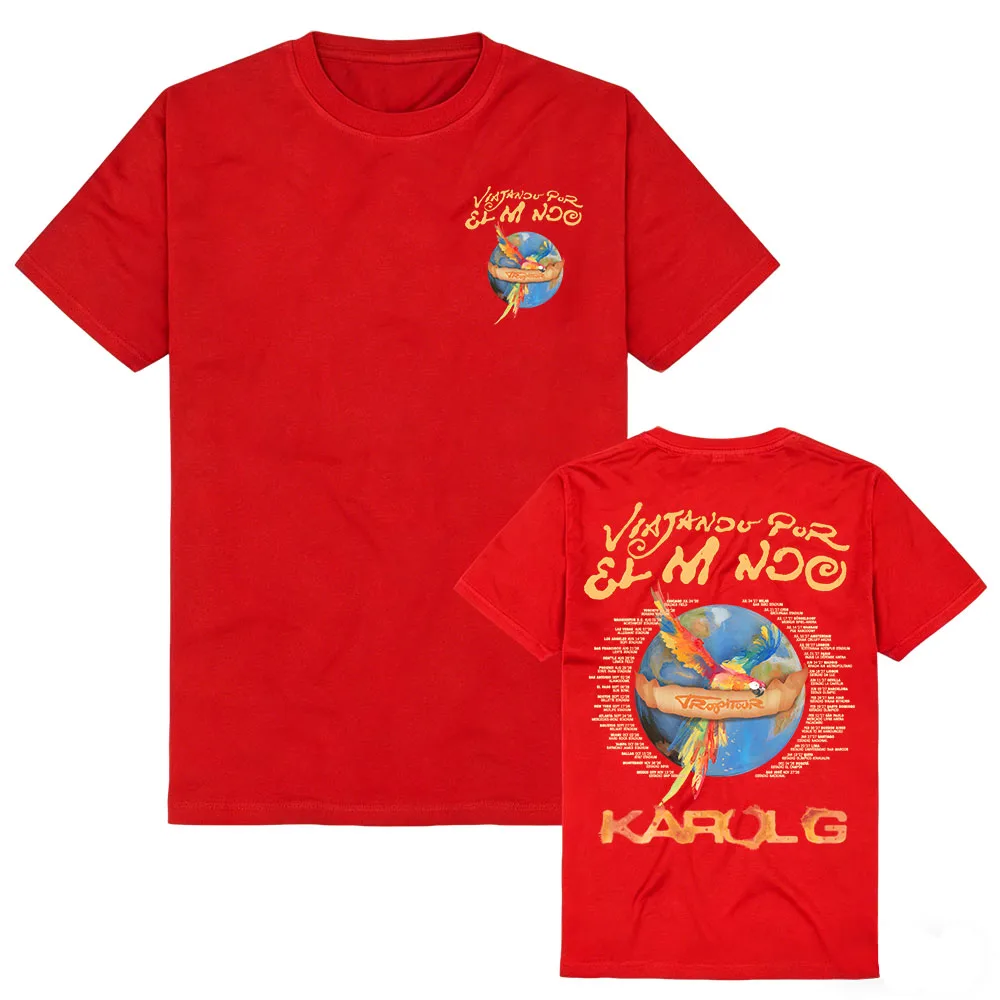 KAROL G VIAJANDO POR EL MUNDO TROP TOUR 2026 T-shirt Summer Cotton Short Sleeve Female Tshirts Graphic Merch Unisex Streetwear