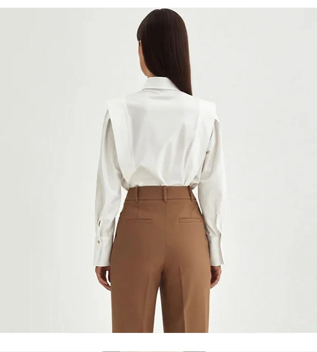 CH A Ladies' Casual Cotton Top with Embroidery and Long Sleeves - Perfect for Daily Office Wear.