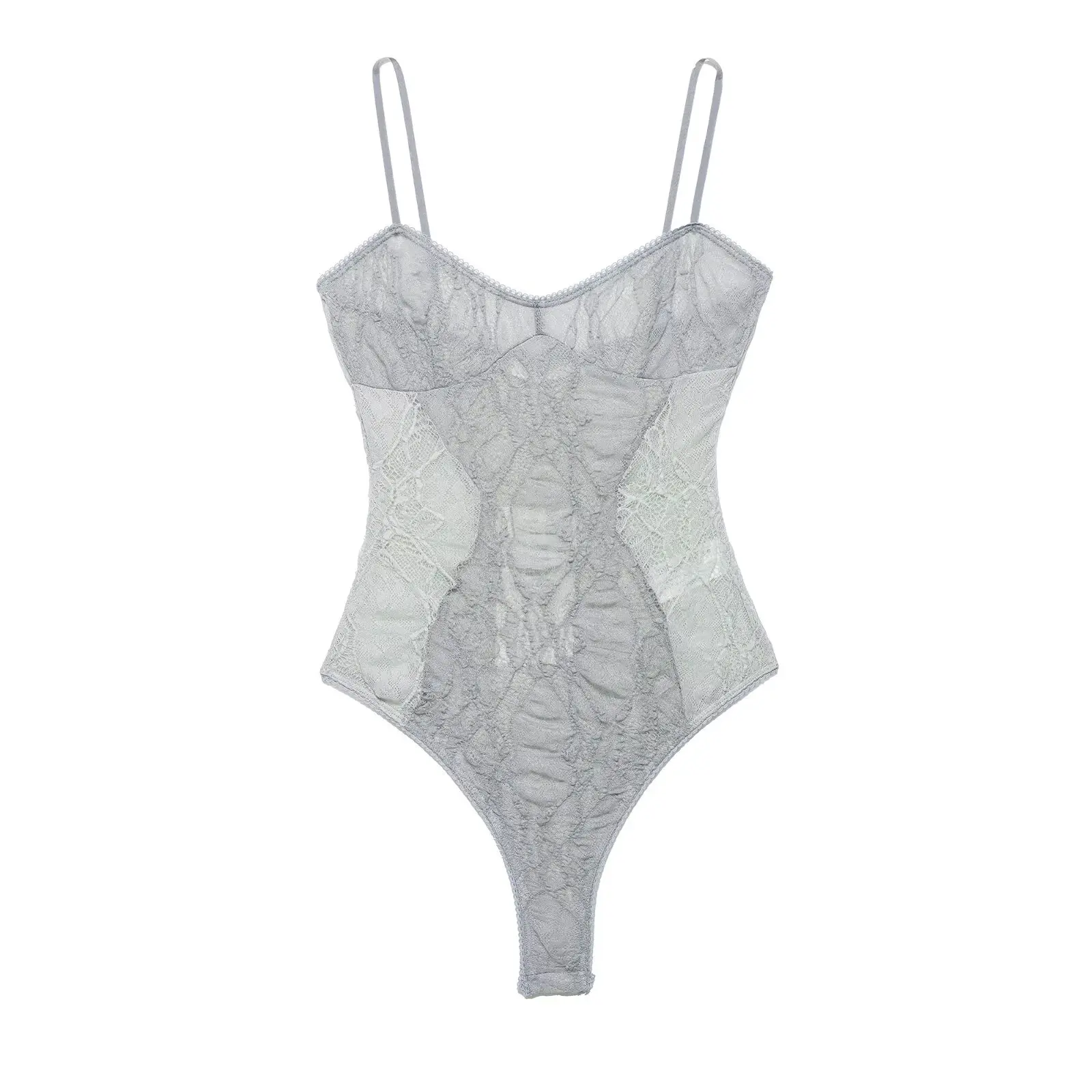 KLKXMYT Women Lace Patchwork Bodysuit Thin Strap Slim Fit Camisole Tops Summer Translucent Sexy Jumpsuit Party Clubwear
