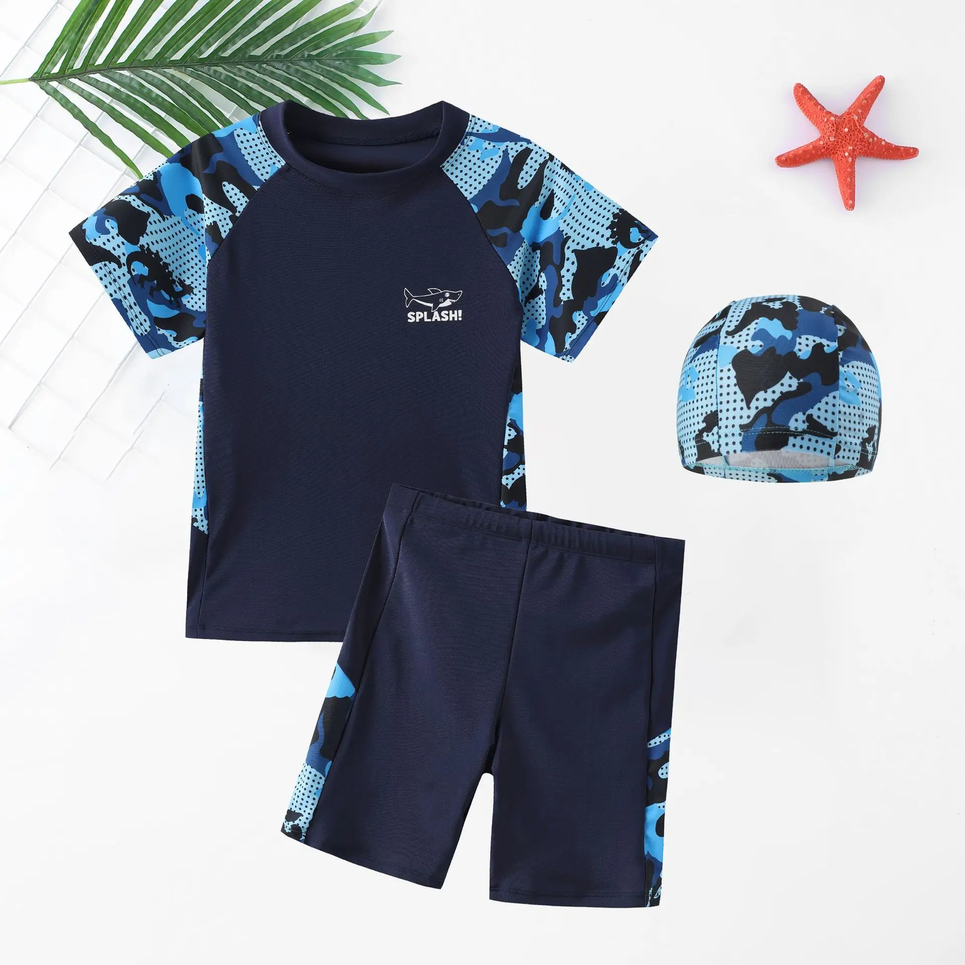 Children's Swimwear: Boys' Plus Size Professional Quick-Dry Training Swimsuit, Teenage Separate Swim Trunks, Swimwear Sets