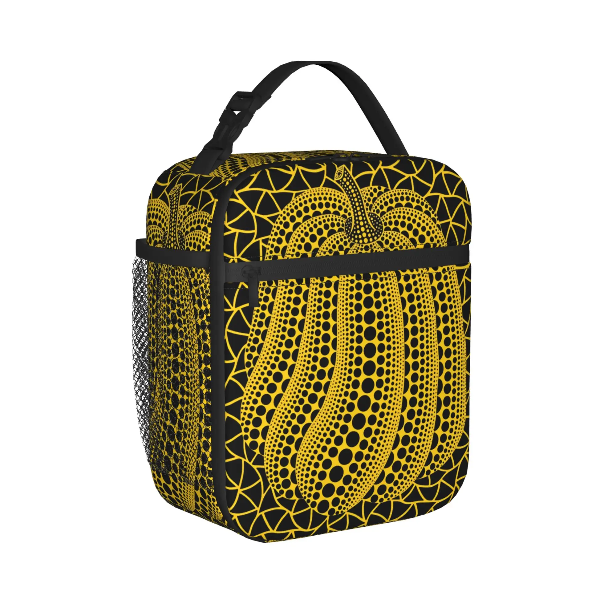 Yayoi Kusama Abstract Face Lunch Bag Japanese Artist Fun Lunch Box For Men Travel Cooler Bag Waterproof Thermal Tote Handbags