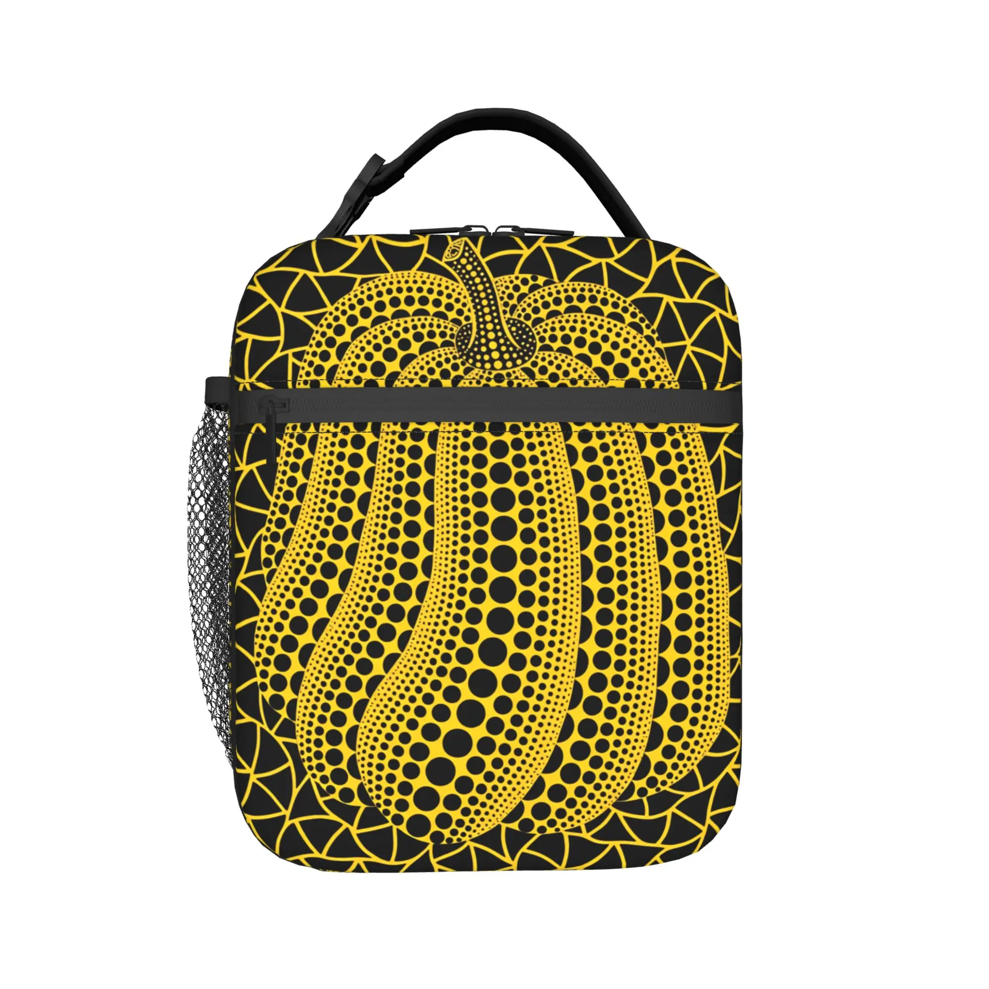 Yayoi Kusama Abstract Face Lunch Bag Japanese Artist Fun Lunch Box For Men Travel Cooler Bag Waterproof Thermal Tote Handbags
