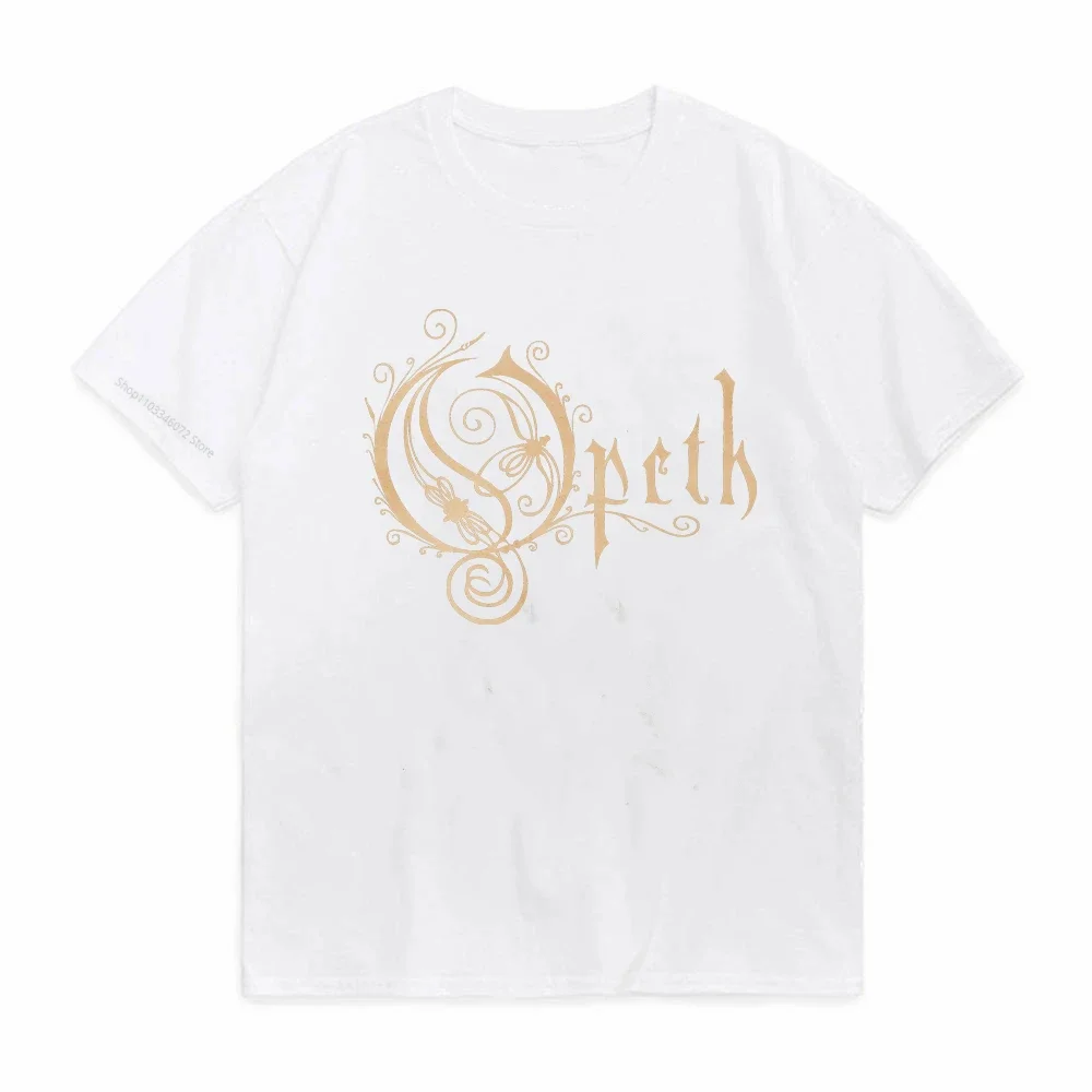 Vintage Progressive Death Metal Band Print T-shirt for Men Women Fashion Opeth Band Short Sleeved Tees 100% Cotton Streetwear