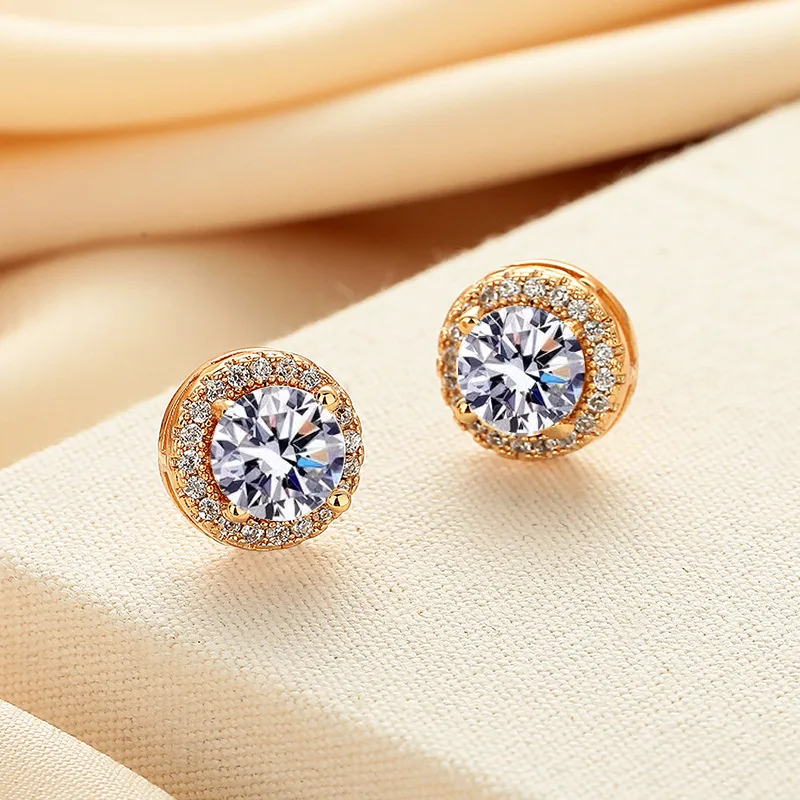 0.5ct 1.0ct 2.0ct Moissanite Earrings 925 Silver with GRA Certificate Pass Diamond Tester Fashionable Wedding Jewelry Gift
