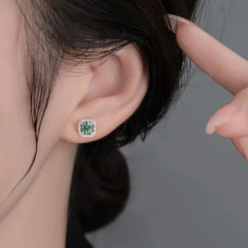 0.5ct 1.0ct 2.0ct Moissanite Earrings 925 Silver with GRA Certificate Pass Diamond Tester Fashionable Wedding Jewelry Gift