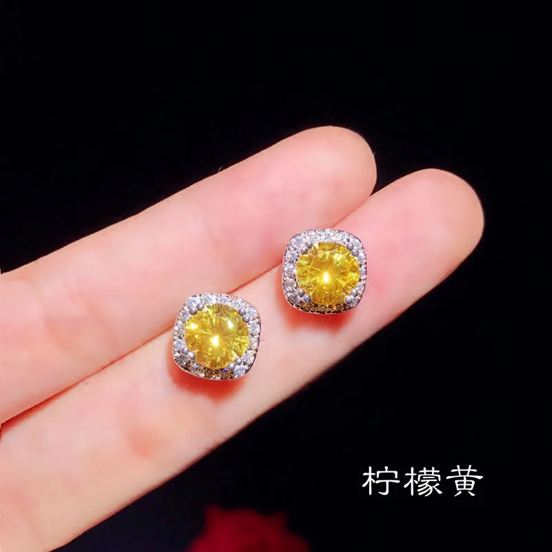 0.5ct 1.0ct 2.0ct Moissanite Earrings 925 Silver with GRA Certificate Pass Diamond Tester Fashionable Wedding Jewelry Gift