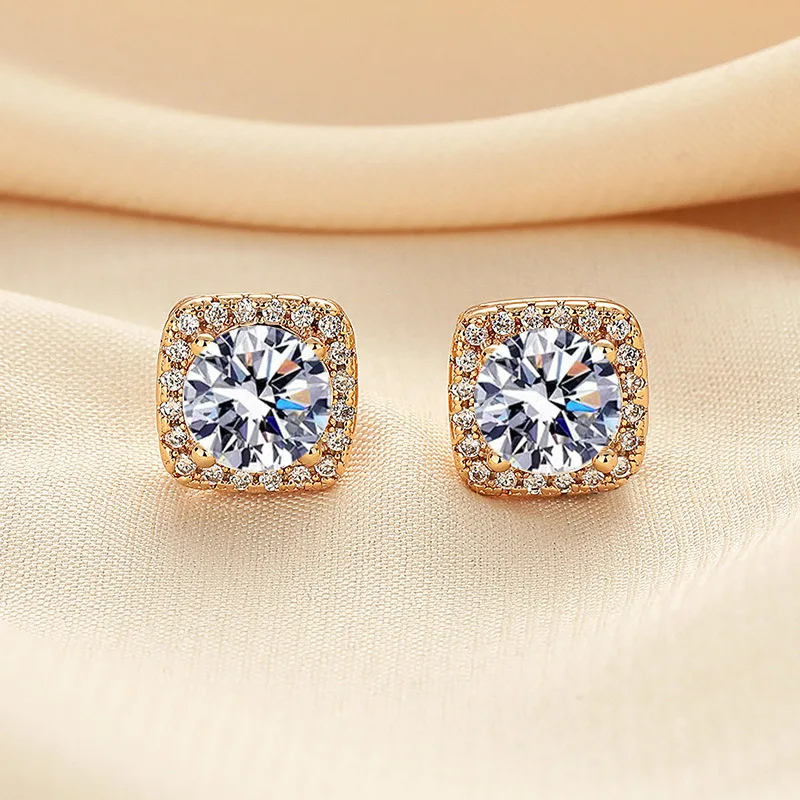 0.5ct 1.0ct 2.0ct Moissanite Earrings 925 Silver with GRA Certificate Pass Diamond Tester Fashionable Wedding Jewelry Gift