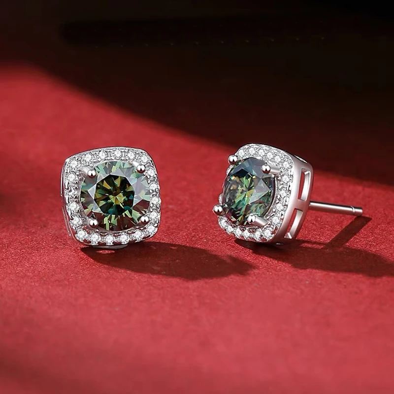 0.5ct 1.0ct 2.0ct Moissanite Earrings 925 Silver with GRA Certificate Pass Diamond Tester Fashionable Wedding Jewelry Gift